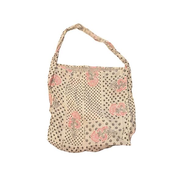 Beautiful Free People Large Reusable Shopping Tote Shoulder Bag  Print Gauzy Boh - Picture 2 of 4